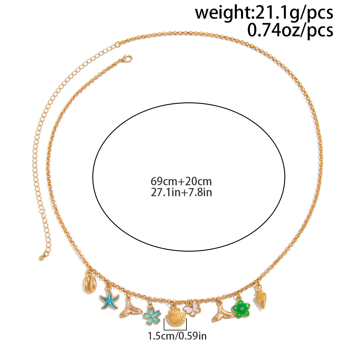 Boho Starfish Conch Pendant Waist Chain