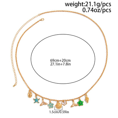 Boho Starfish Conch Pendant Waist Chain