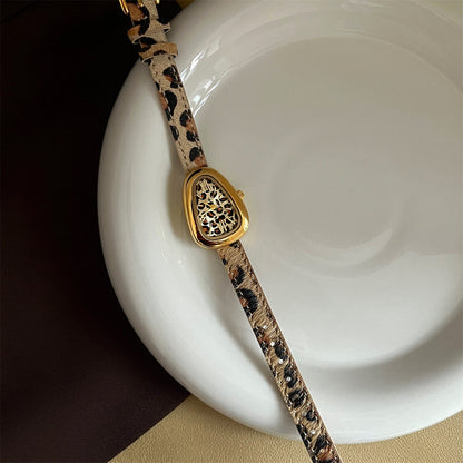 Retro Leopard Print Dial Quartz Wrist Watch