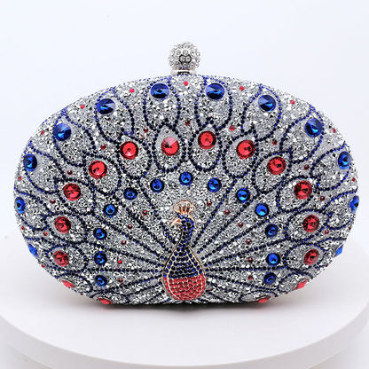 Peacock Rhinestone Elegant Party Evening Handbag