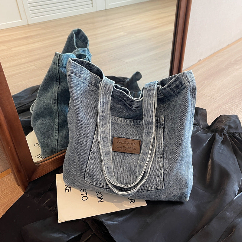 2+ Washed Pocket Demin Shoulder Bags