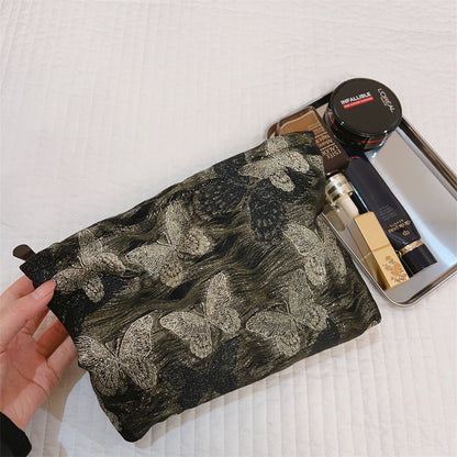 Aesthetic Golden Butterfly Makeup Bag