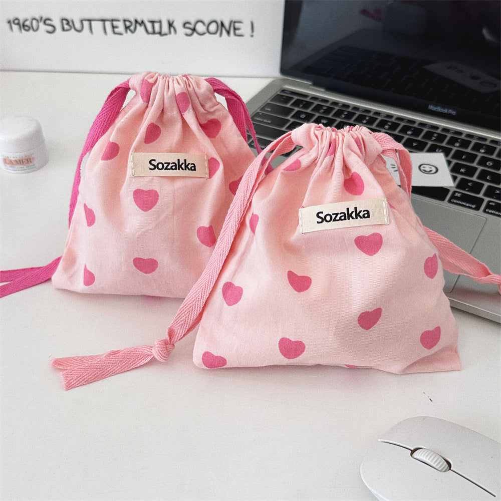 Pink Love Print Color Block Bag