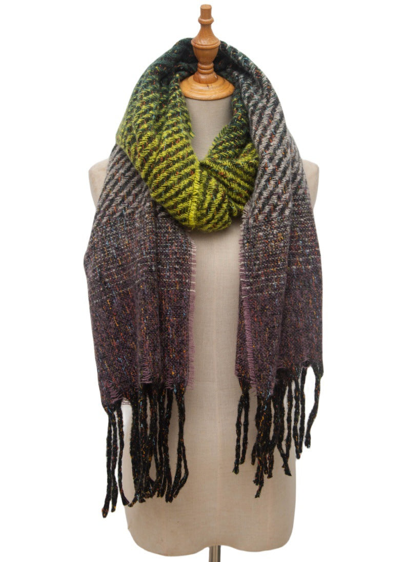 Gradient Color Tassel Soft Scarves