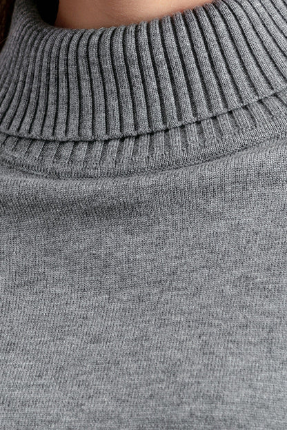 2+Solid Color High Collar Knit Sets