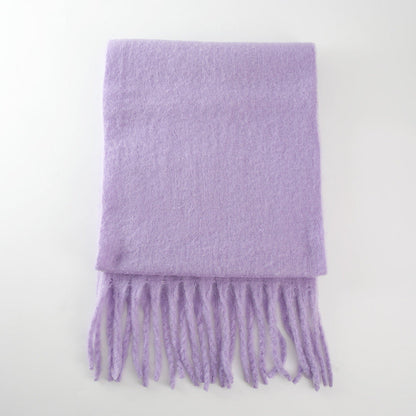 2+ Solid Color Tassel Mohair Scarves