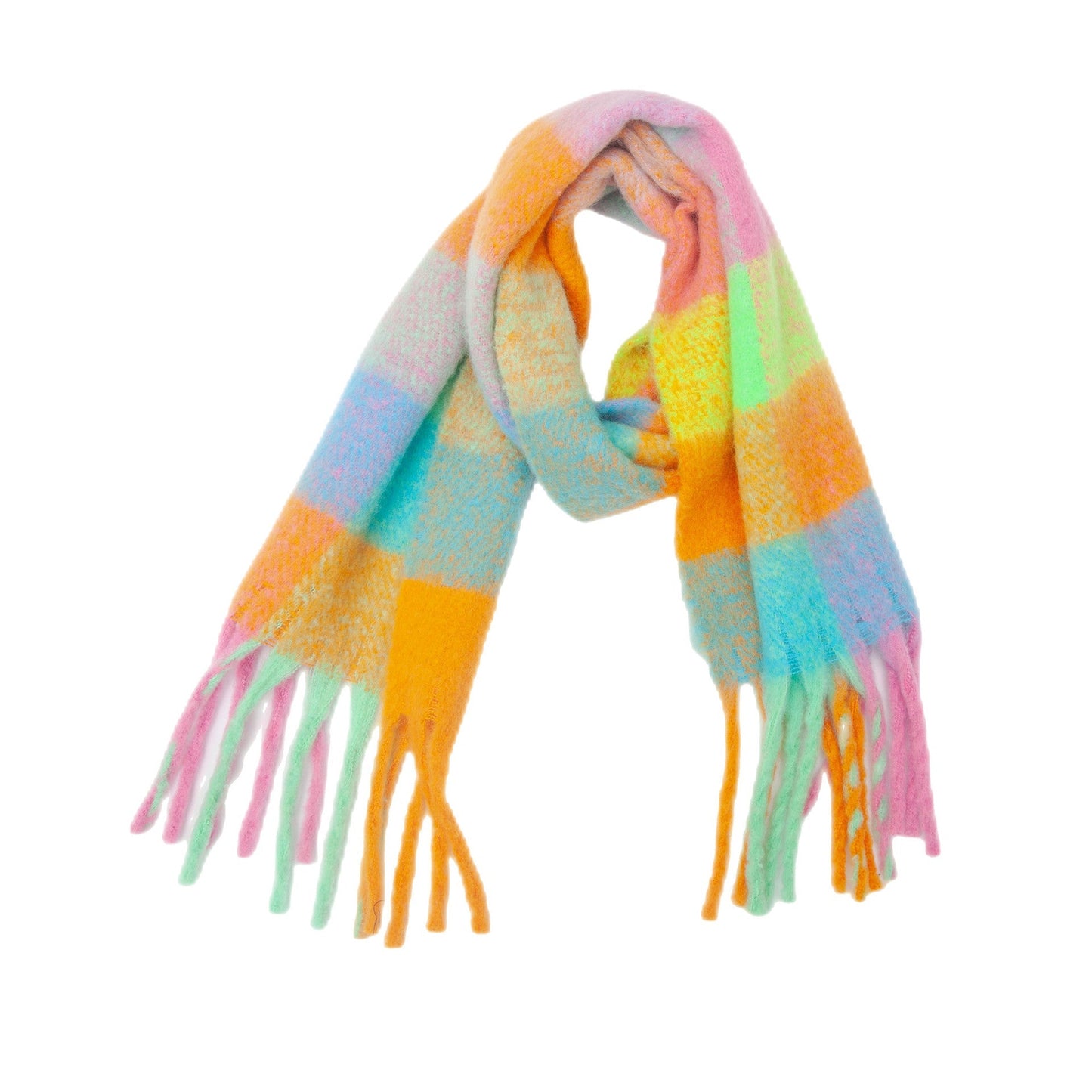 Coloful Plaid Tassel Scarves