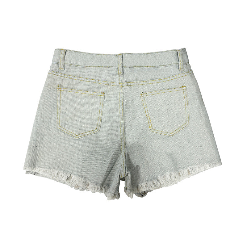 Ripped Distressed Raw Hem Denim Shorts