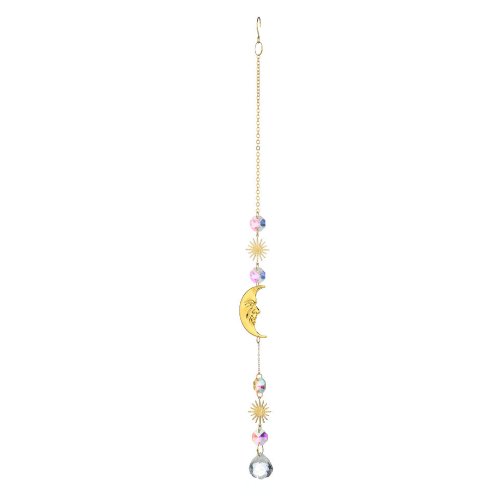 Metal Sun Moon Crystal Home Hangings