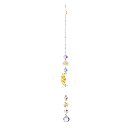 Metal Sun Moon Crystal Home Hangings