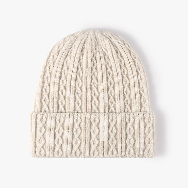 Solid Color Twist Snug Knit Beanie