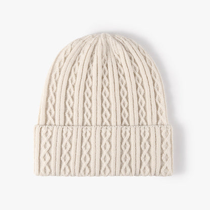 Solid Color Twist Snug Knit Beanie