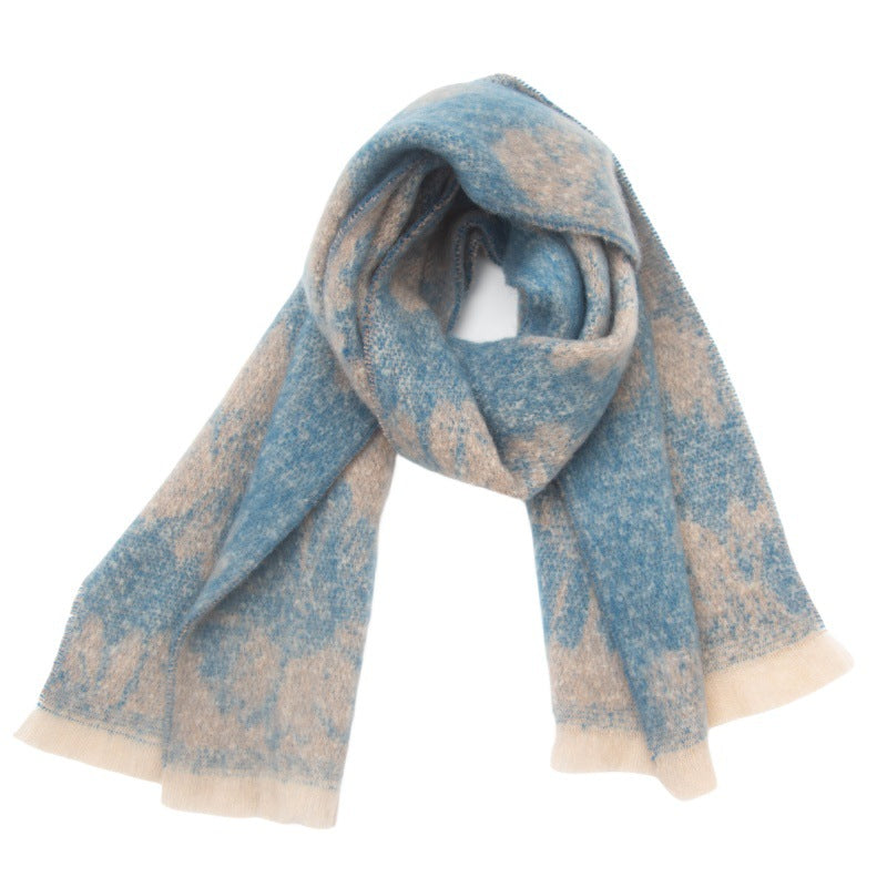 Floral Print Contrast Color Scarves