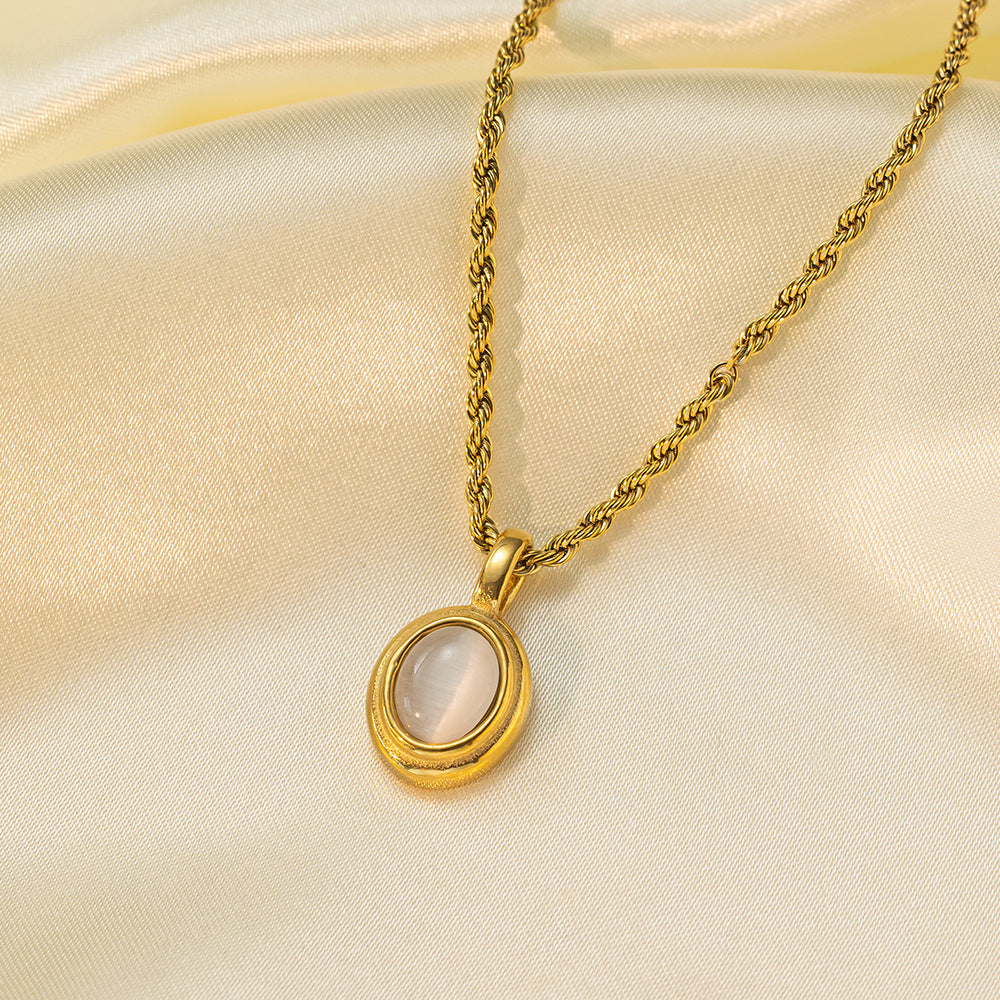 Gemstone Vintage Twist Chain Necklace