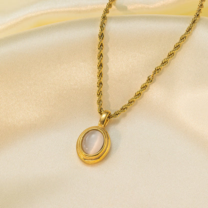 Gemstone Vintage Twist Chain Necklace