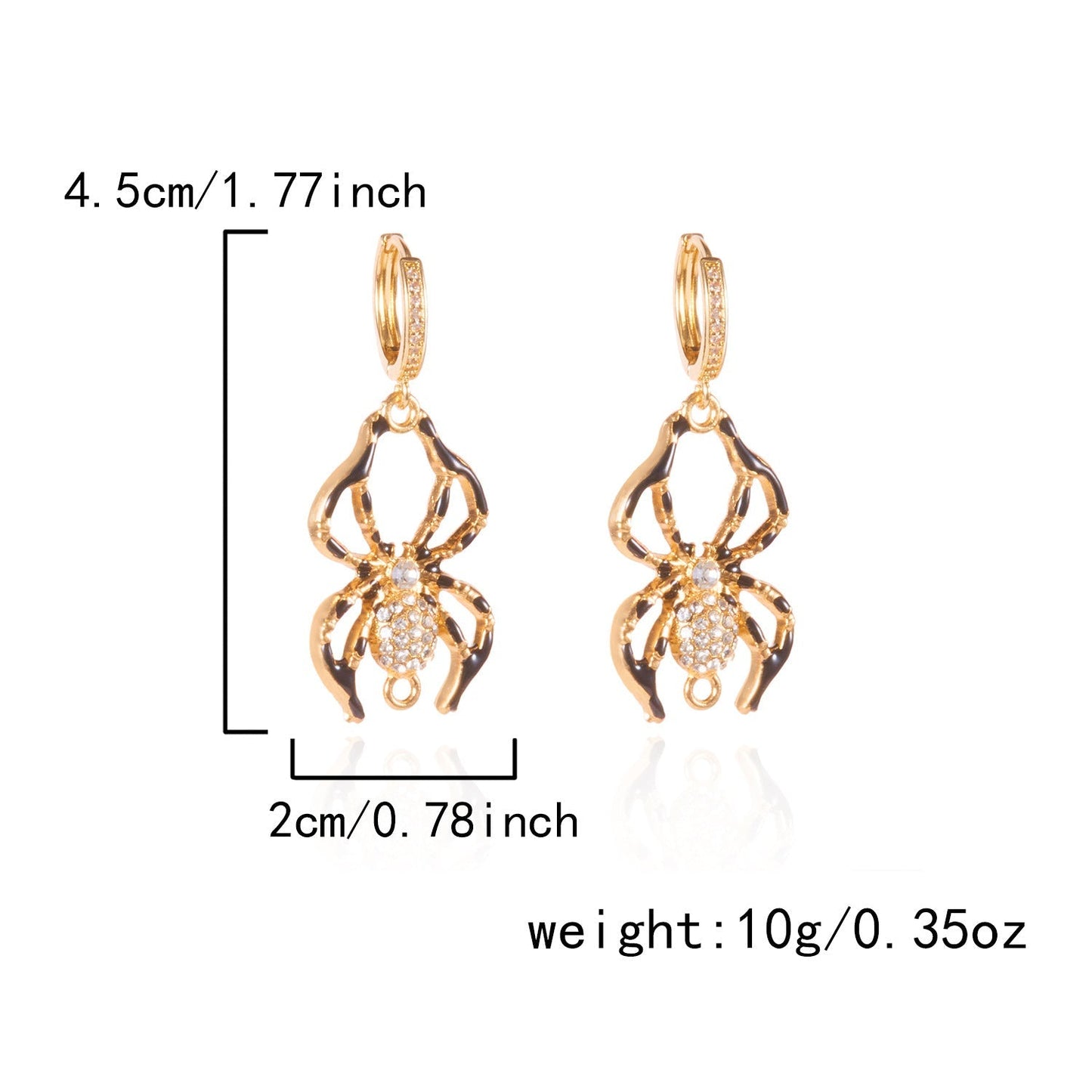 Halloween Enamel Pumpkin Rhinestone Hoop Earrings