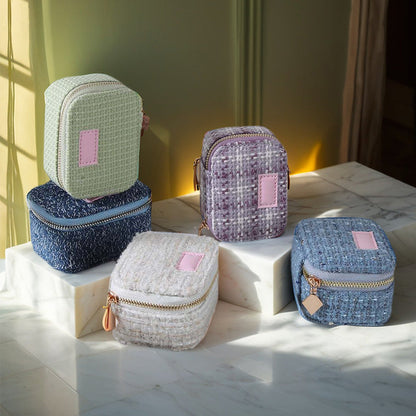 Sackcloth Travel Mini Jewelry Case With Pendant