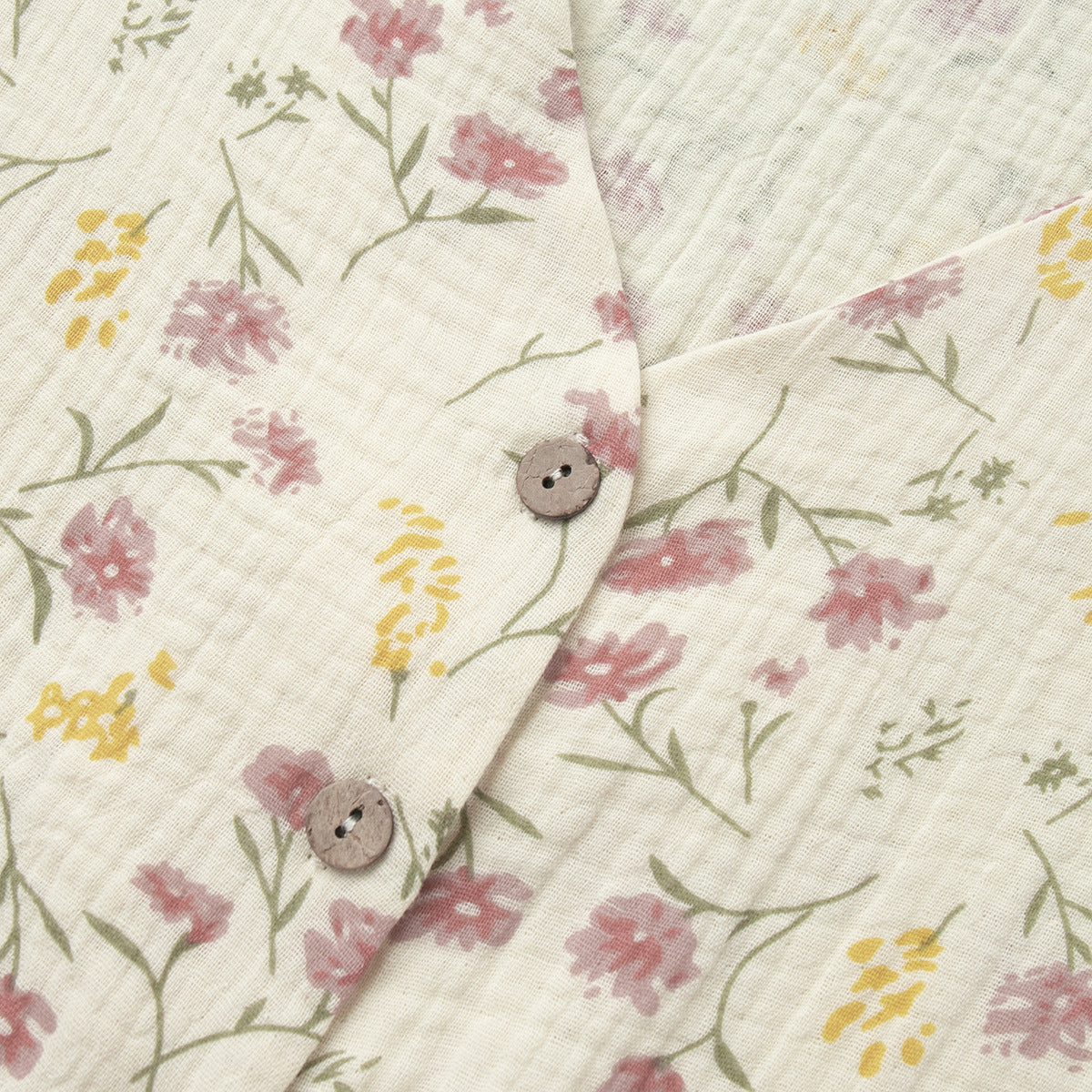 Floral Print V-Neck Button Up Pajamas Set