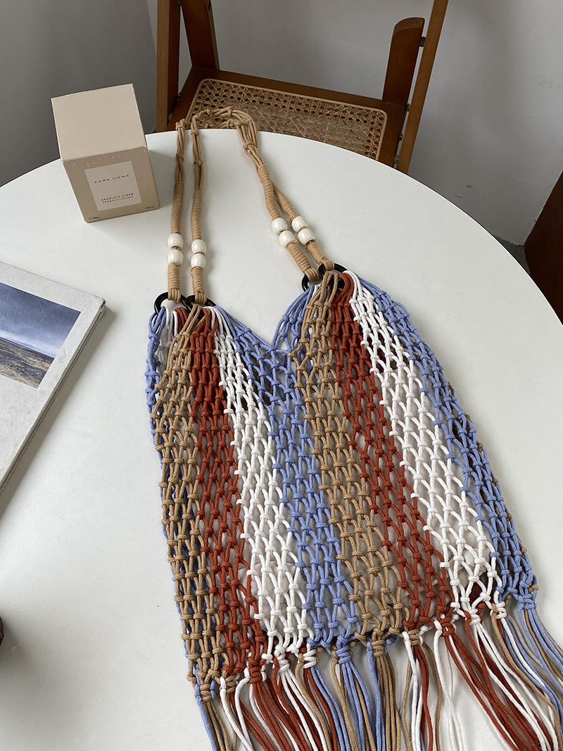 Handmade Shoulder Tassel Woven Bag