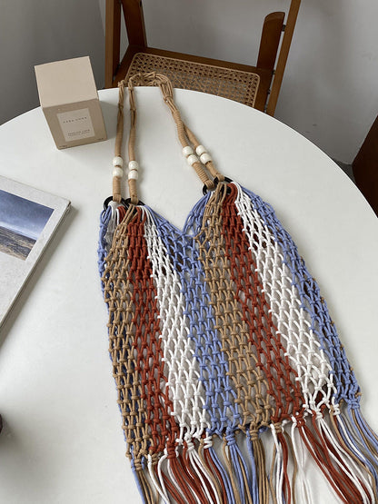 Handmade Shoulder Tassel Woven Bag