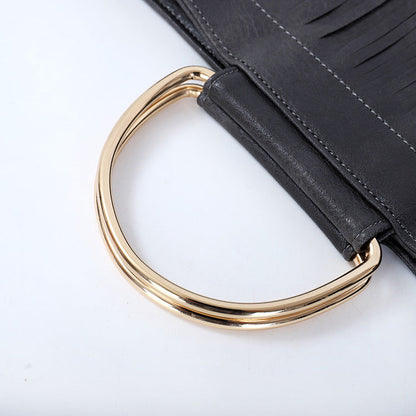 Casual Solid Color Tassel Shoulder Bag