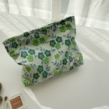 Flower Print Large Capacity Make Up Bag