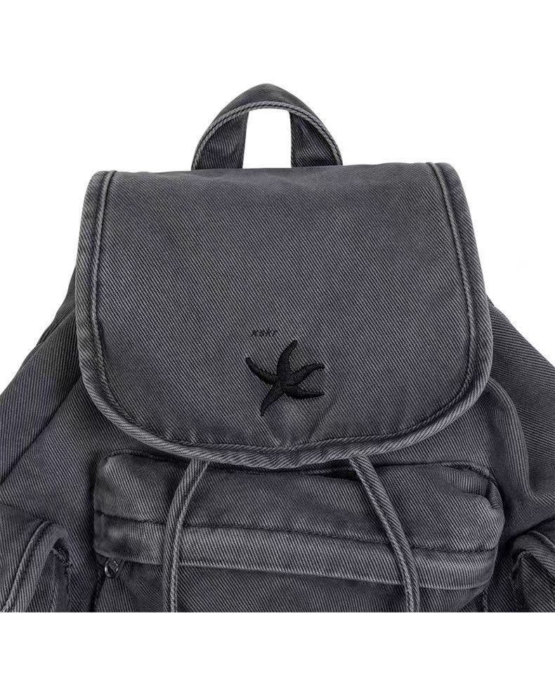 Denim Washed Multiple Pockets Portable Backpack