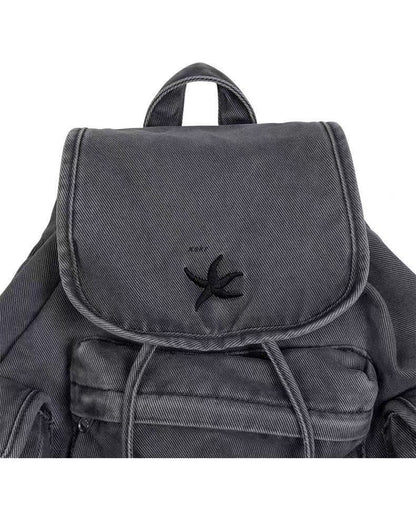 Denim Washed Multiple Pockets Portable Backpack