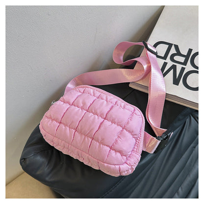 Candy Color Plaid Waist Bag Casual Chest Bag