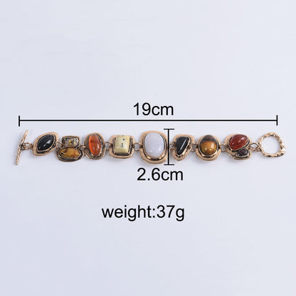 Trendy Personality Irregular Metal Stone Bracelet