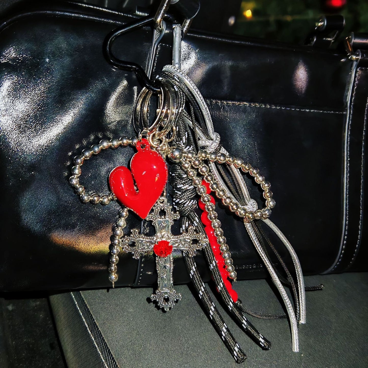 Bow Love Cross Keychain Bag Charms