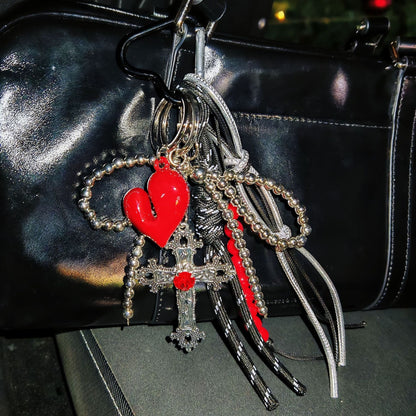 Bow Love Cross Keychain Bag Charms