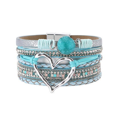Rhinestone Bohemian Layered Love Bracelet