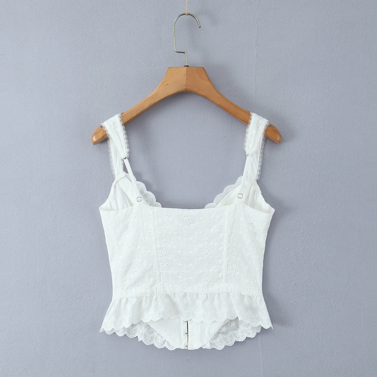 White Sweet Flounce Sleeveless Top Skirt Set