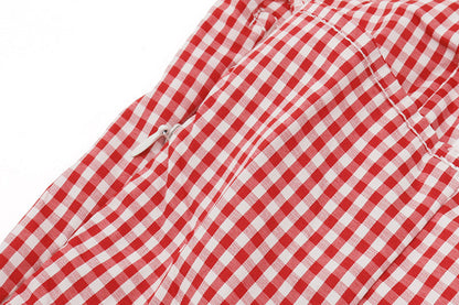 Sexy Spaghetti Strap Plaid Backless Mini Dress