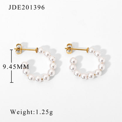 Pearl C-Shaped Elegant Stud Earrings