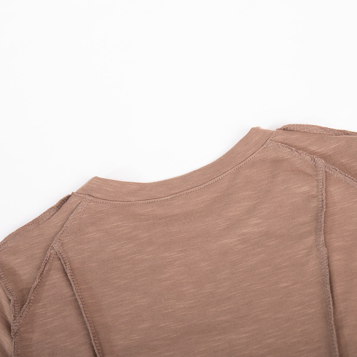 Elegant Splice Round Neck Long Sleeve Top