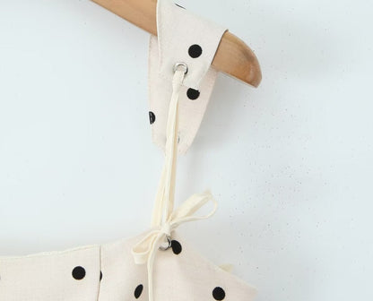 Trendy Polka Dot Tie Back Pleated Dress