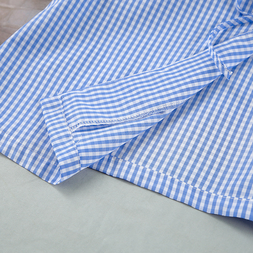 Plaid String Tie Homewear Sets