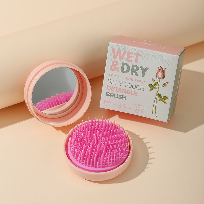 Folding Mini Pocket Cute Comb with Mirror