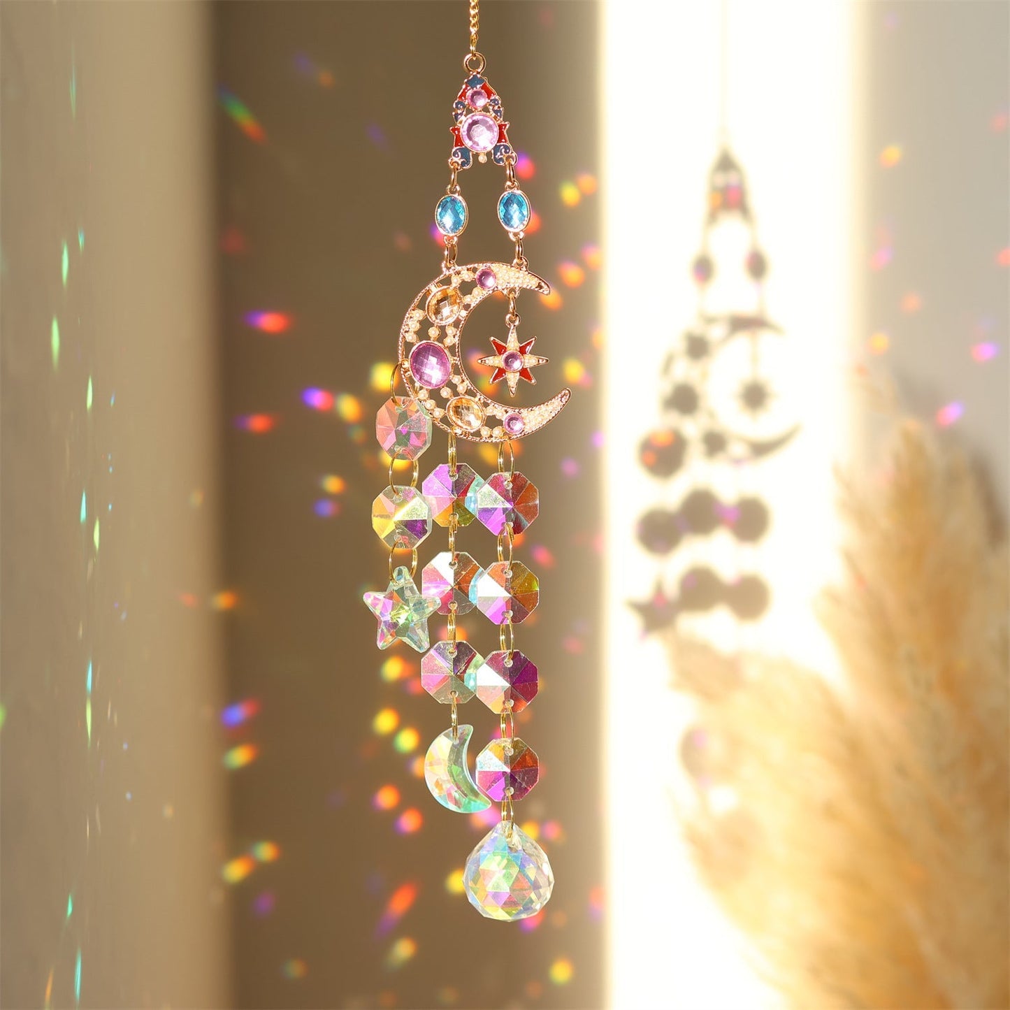 3+ Colorful Star Moon Suncatcher Hangings