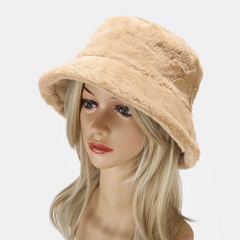 Simple Solid Color Thicken Winter Bucket Hat