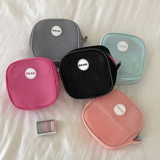 Square Solid Color Mini Make Up Bags