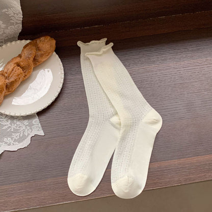 Hollow Mesh Summer Thin Striped Cotton Socks