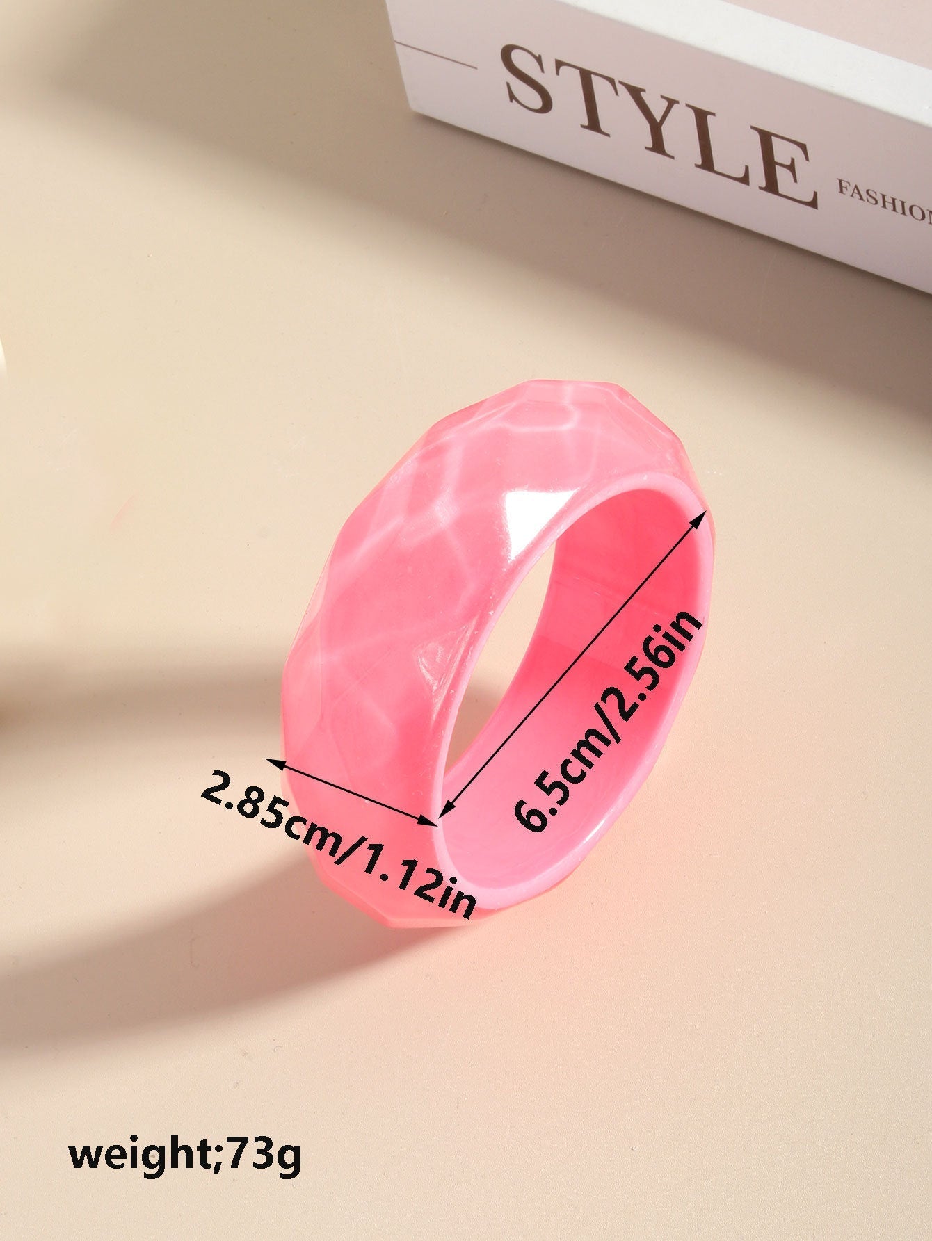 Pink Shiny Simple Acrylic Bracelets