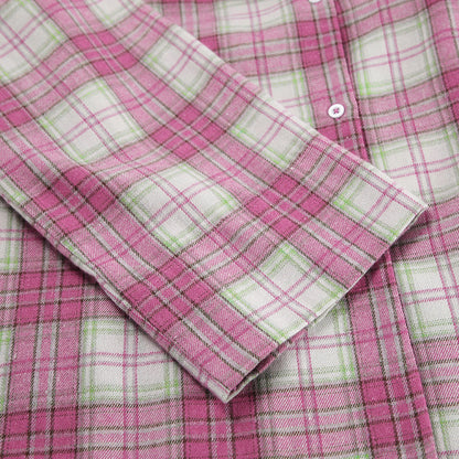 Plaid Long Sleeve Shirt and Pants Sets