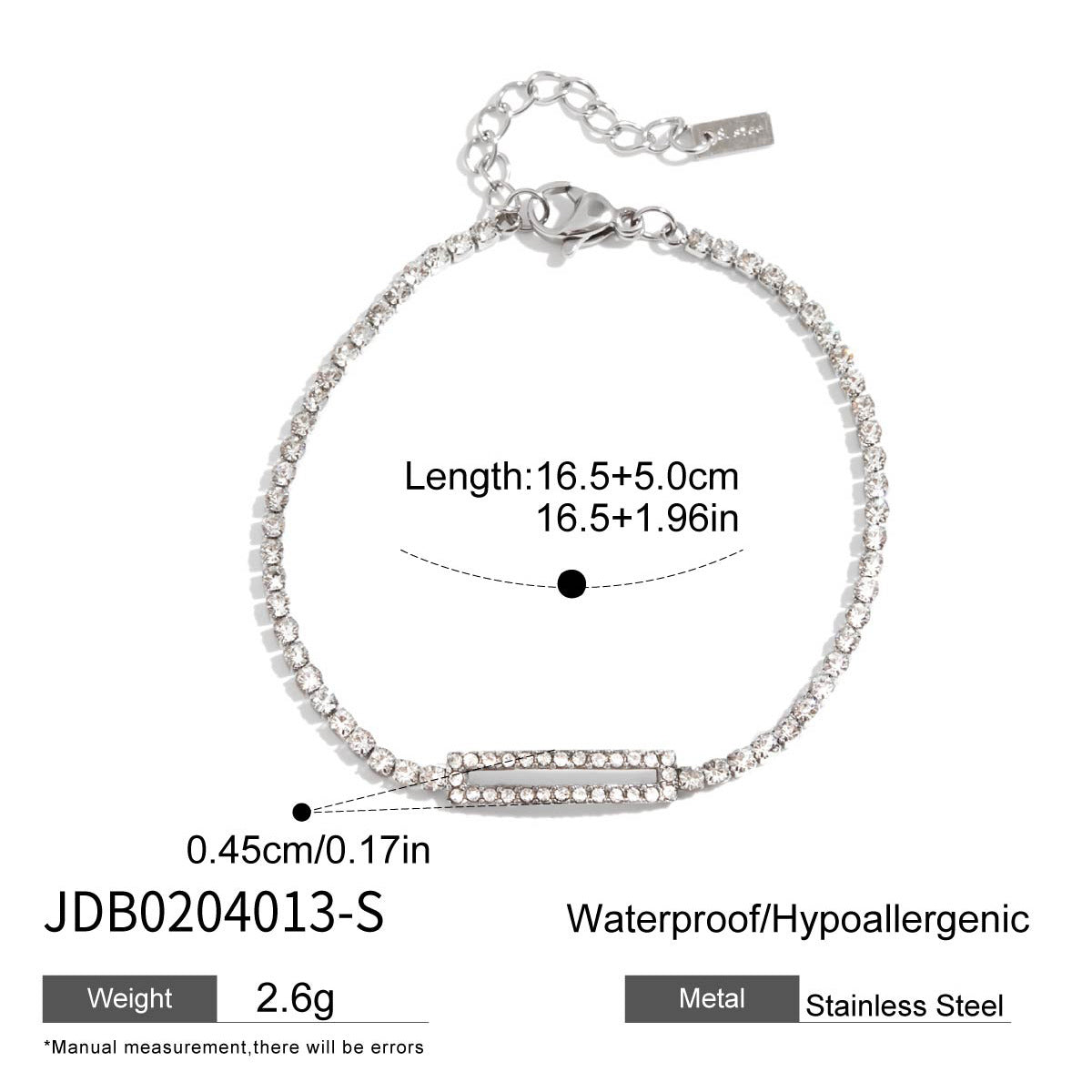 Stainless Steel Charm Linked Chain Strand Bracelet
