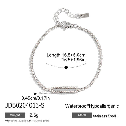 Stainless Steel Charm Linked Chain Strand Bracelet