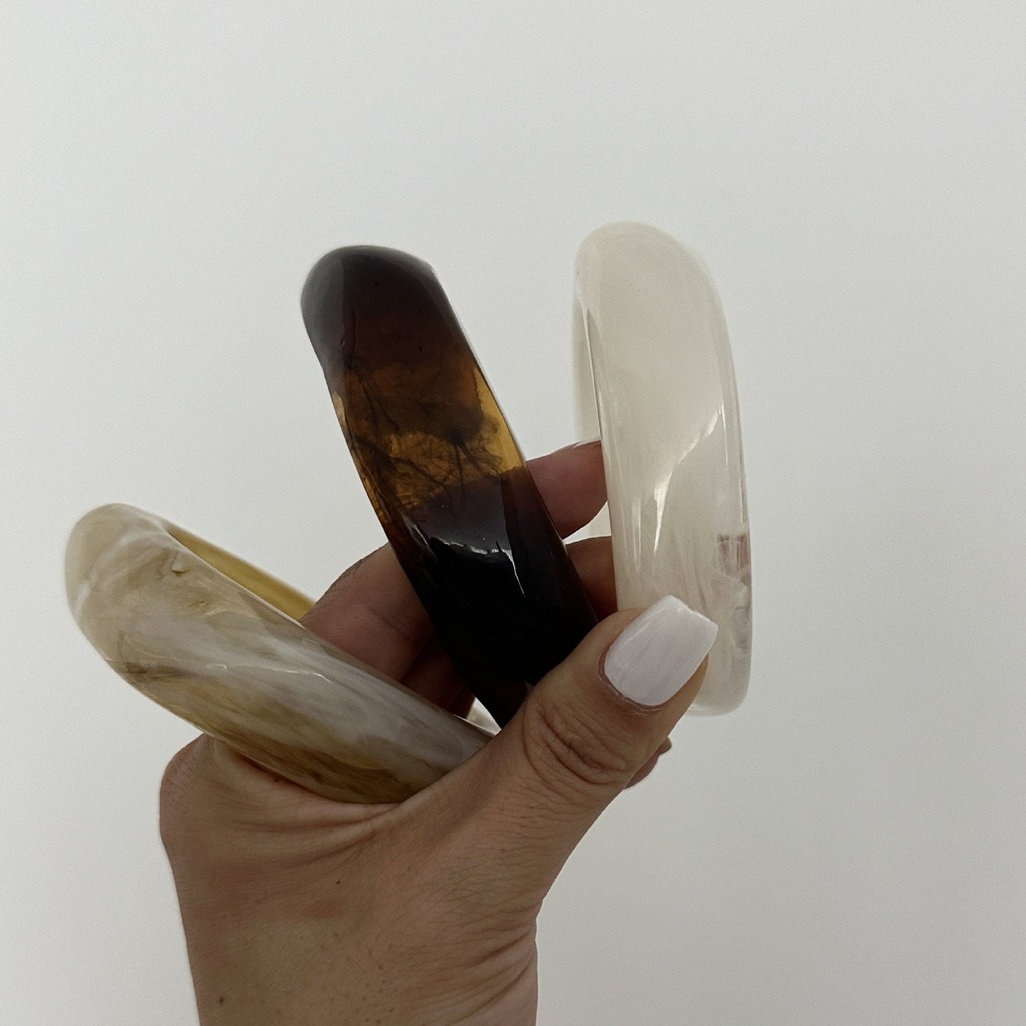 Irregular Acrylic Resin Bangle Bracelets