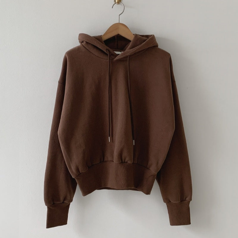 Solid Color Loose Hooded Hoodie